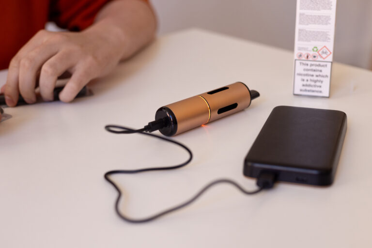 Vape Plugged into a Battery Charger